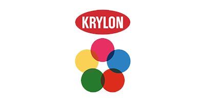 Krylon logo with red oval wordmark above five overlapping colored circles