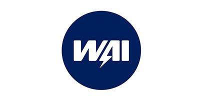 White WAI logo in a blue circle on a white background