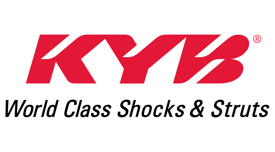 KYB logo in red with the tagline “World Class Shocks & Struts” in black on a white background