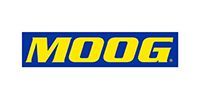 MOOG logo in yellow text on a blue rectangular background