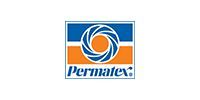 Permatex logo with blue and orange swirl emblem on white background