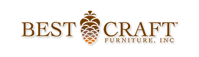 Logo for Best Craft Furniture, Inc. with a pinecone in the center. The text is brown on a white background.