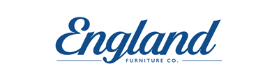 England Furniture Co. logo in blue script. Text under the main word is smaller.