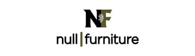 Logo for Null Furniture. Features the letters NF with a tree design, below the text null|furniture.