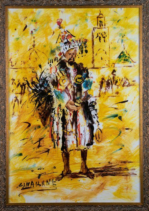 A painting of a man with a crown on his head