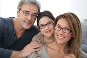 Family wearing glasses