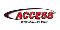 ACCESS logo with red text and a black and red oval above it; 