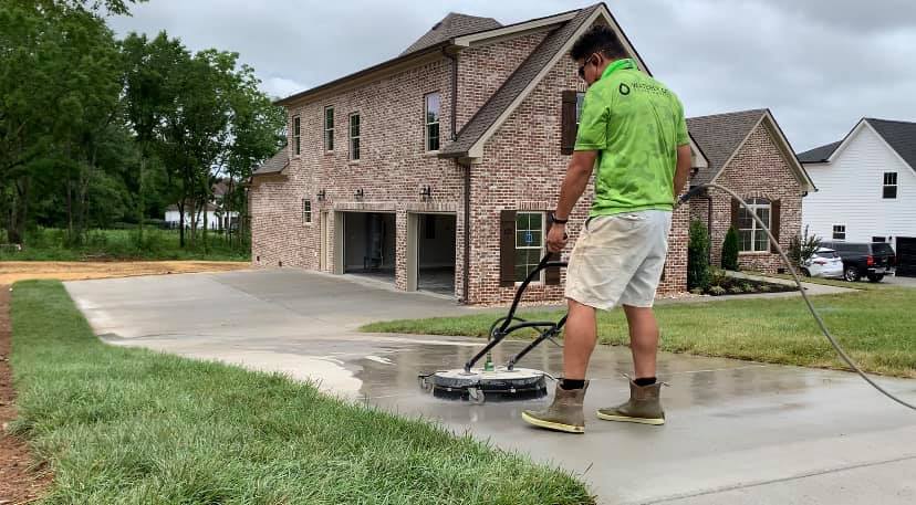 Concrete power washing