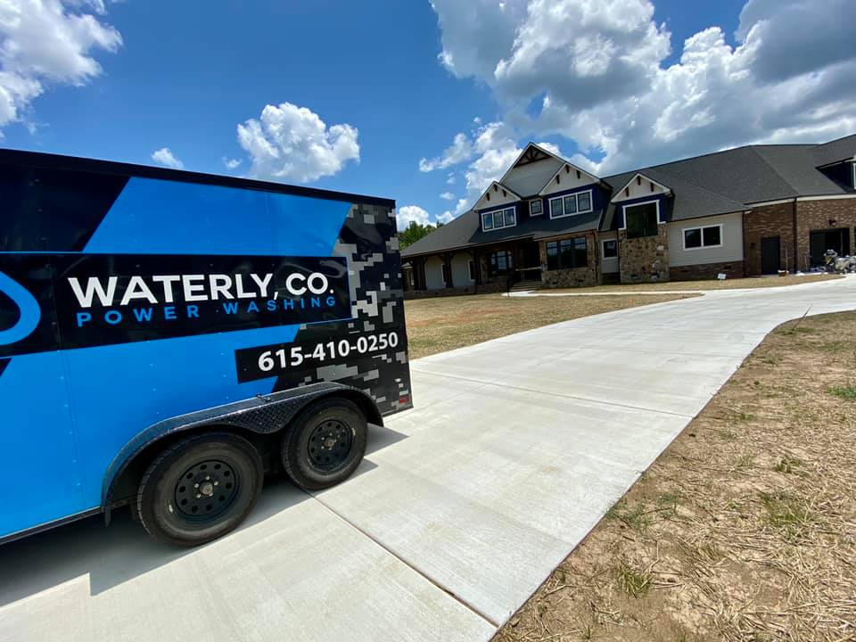 Company truck and house