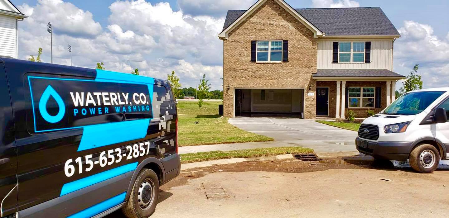 Company truck and house