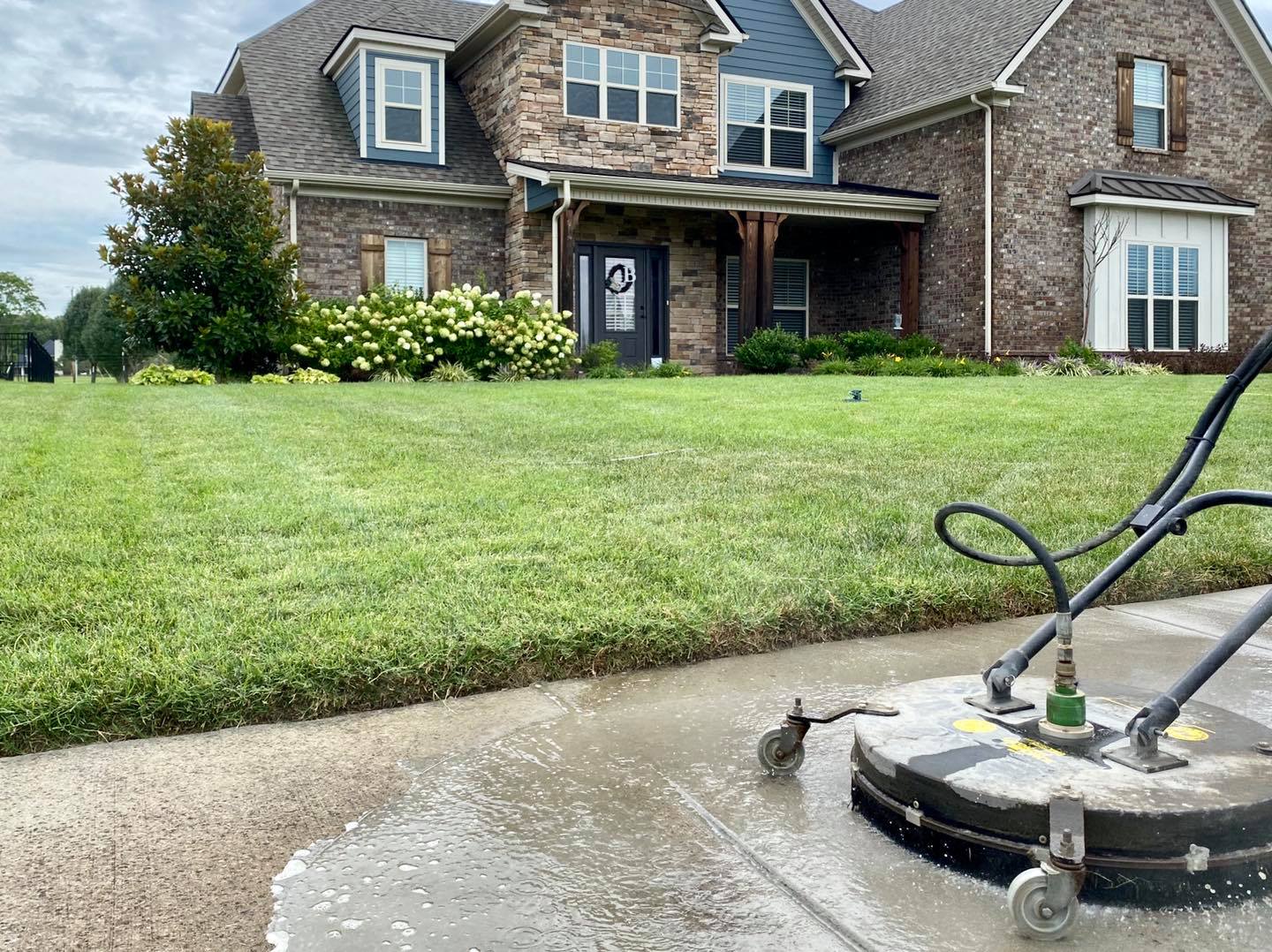 Concrete pressure washing