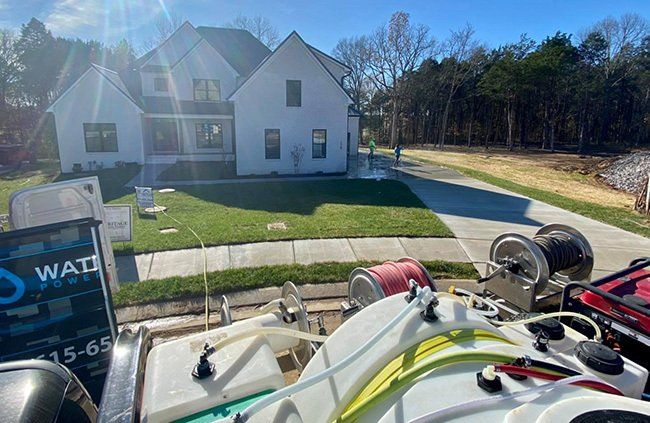 Company truck and house