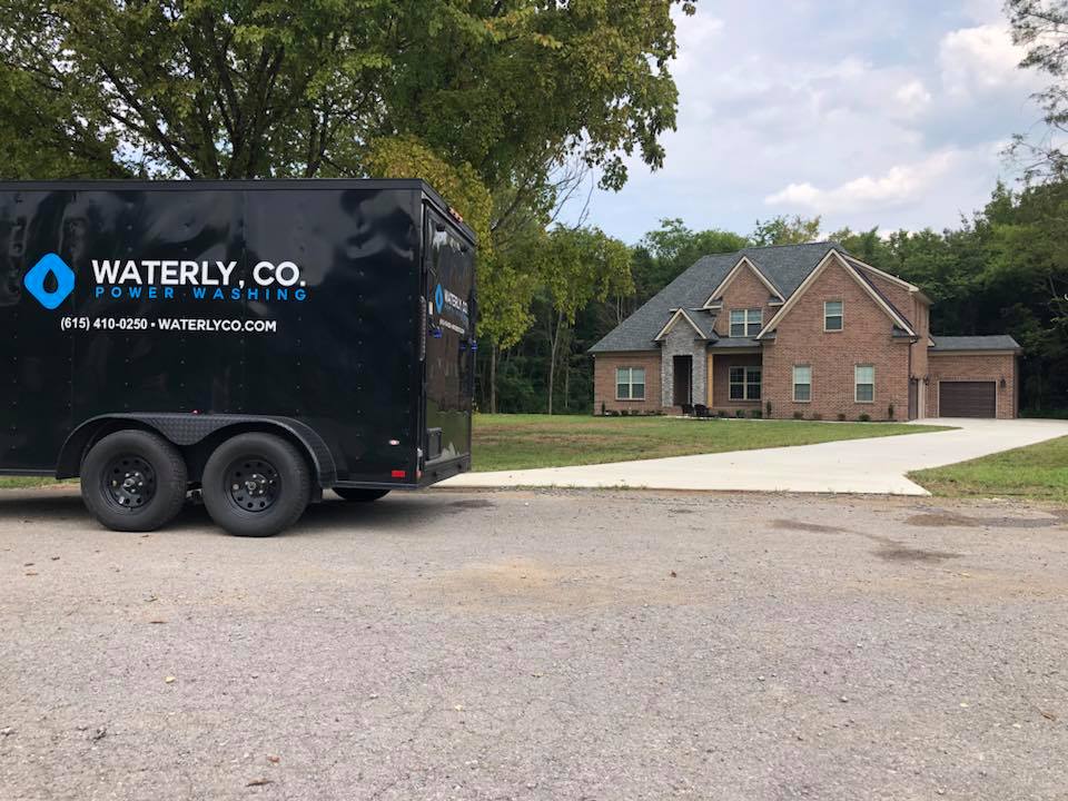 Company truck and house