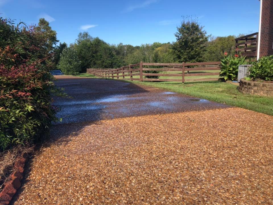 Driveway pressure washing
