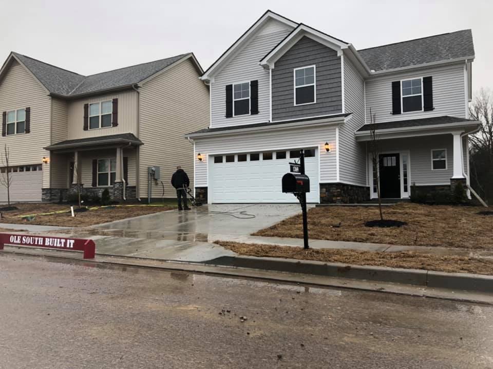 Driveway pressure washing