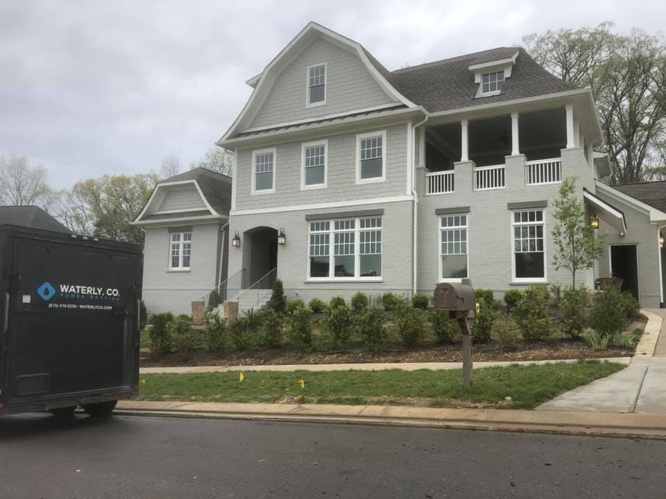 Company truck and house