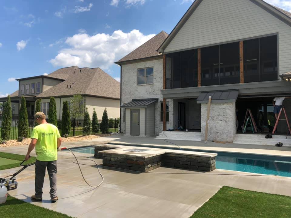 Concrete pressure washing