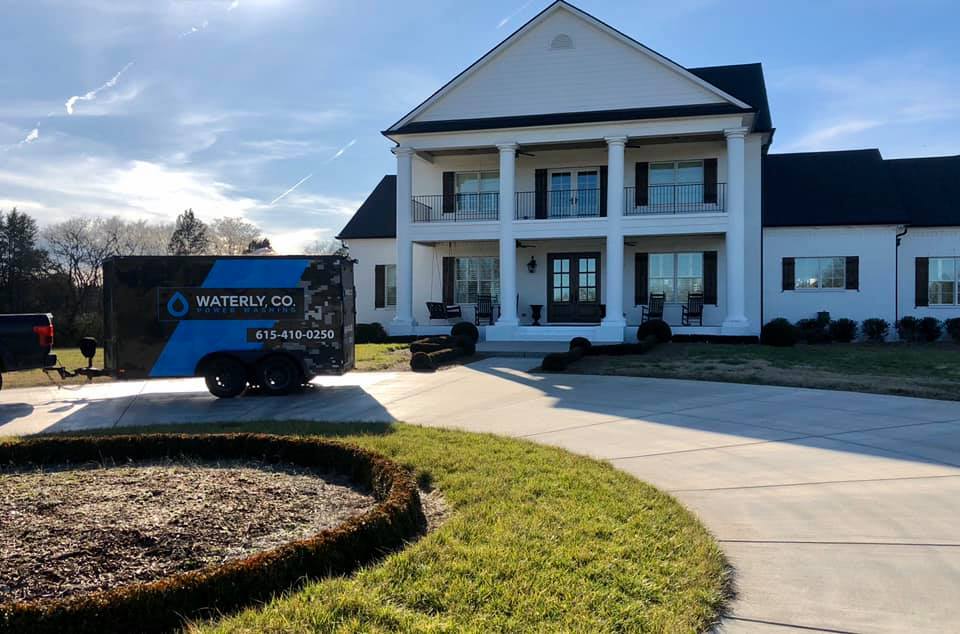 Company truck and house