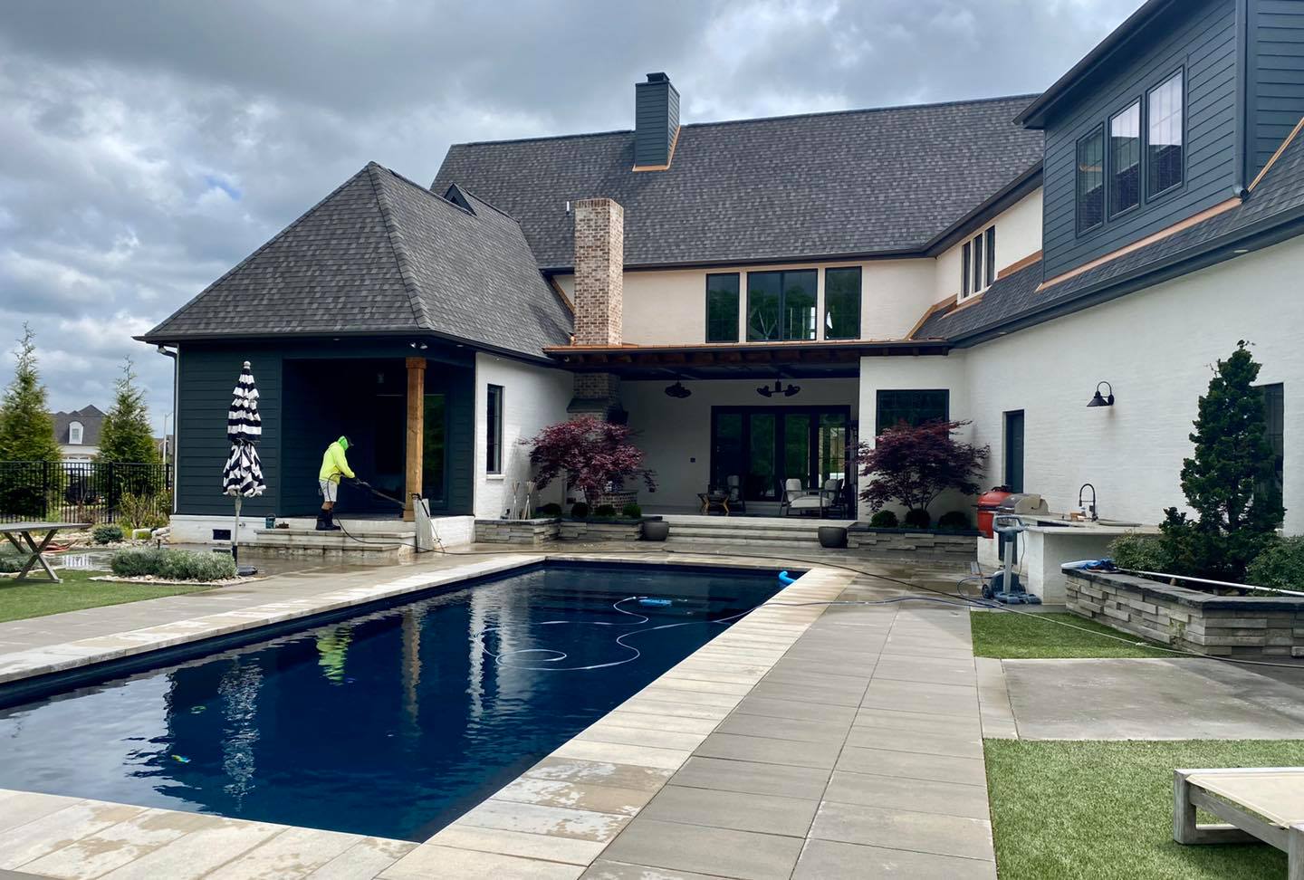 Concrete pressure washing