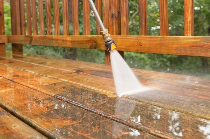Deck pressure washing