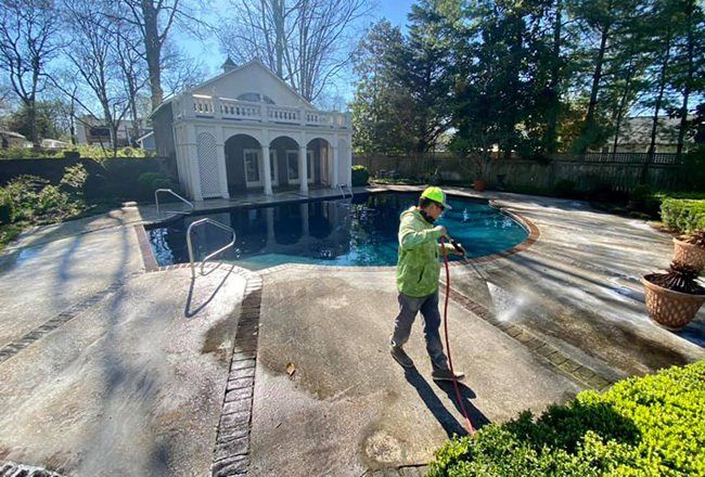 Concrete pressure washing