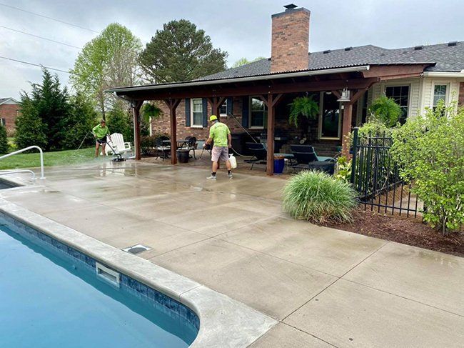 Concrete pressure washing