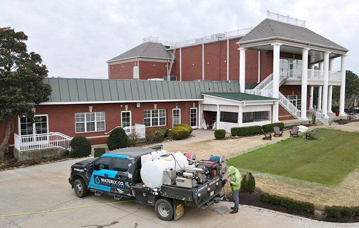 Company truck and house
