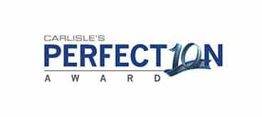 Logo for Carlisle's Perfect 10 Award with text