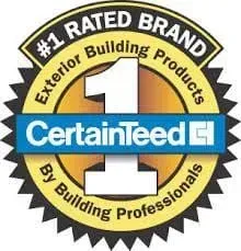 A seal that says `` # 1 rated brand exterior building products by building professionals ''.