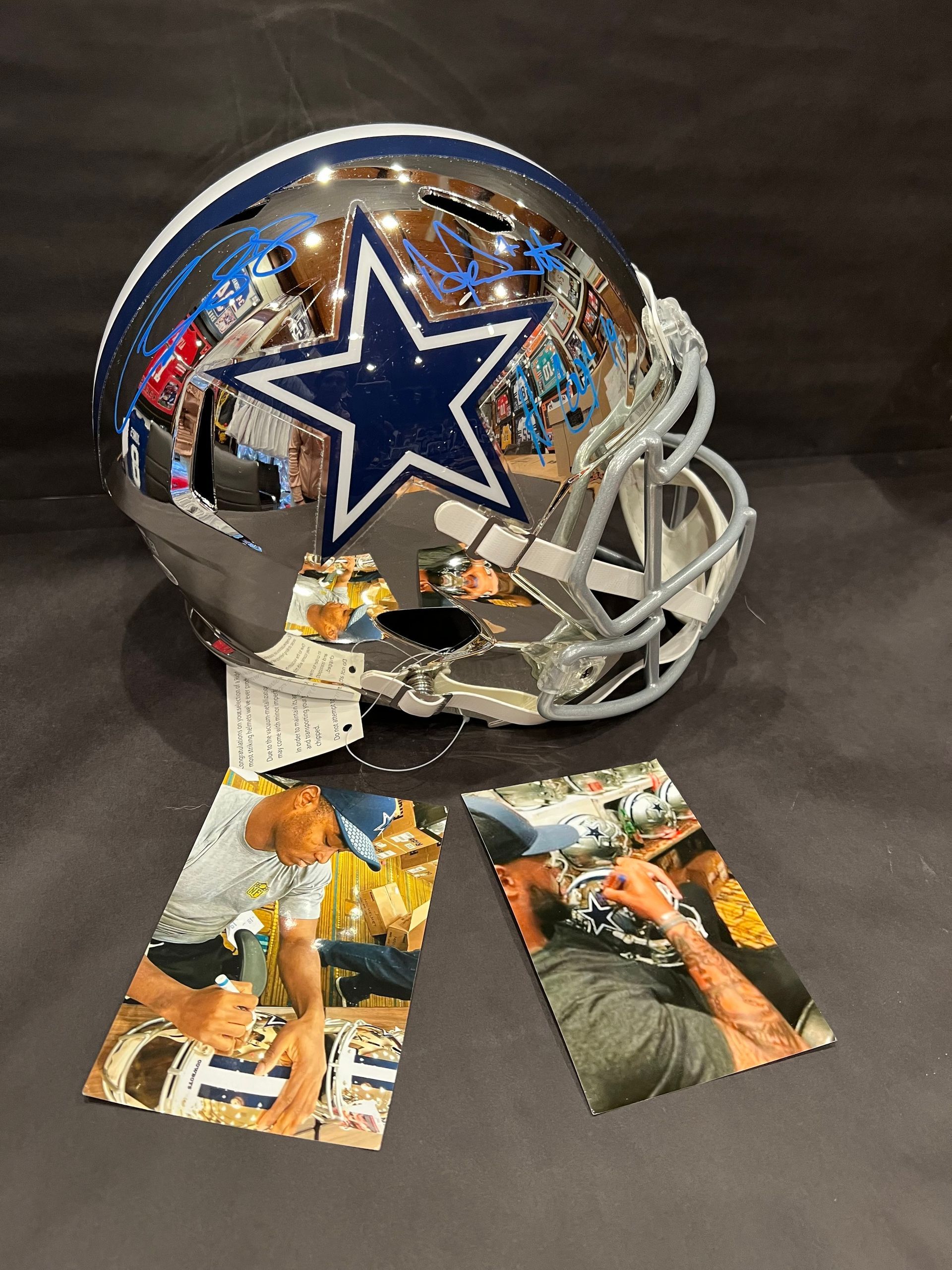 Football signed helmet