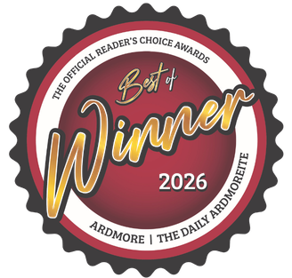 Best of Winner 2026 award badge for The Daily Ardmore, in black, red, white, and gold.