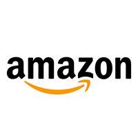 Amazon logo with black wordmark and orange smile arrow on white background