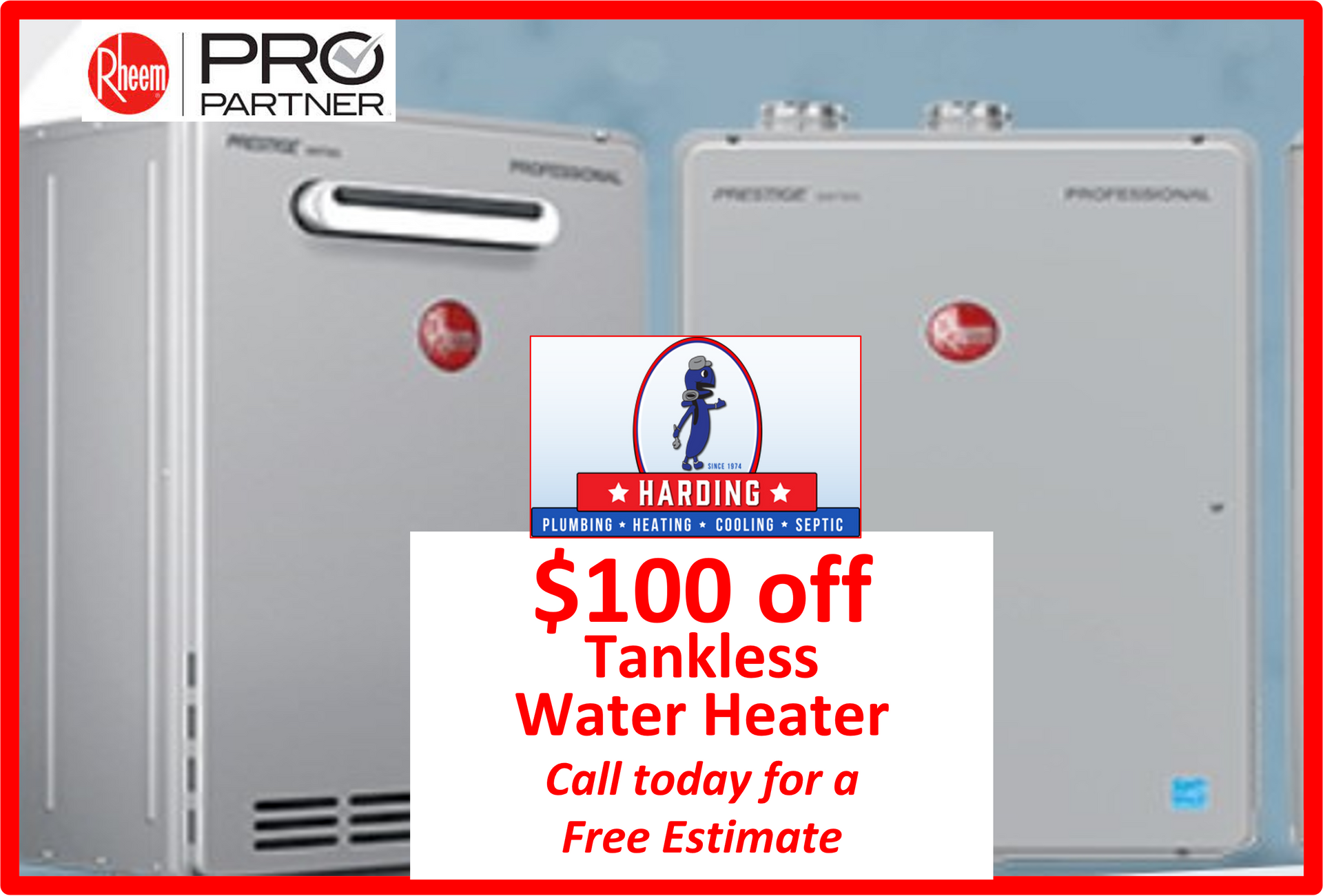 $100 off tankless water heater