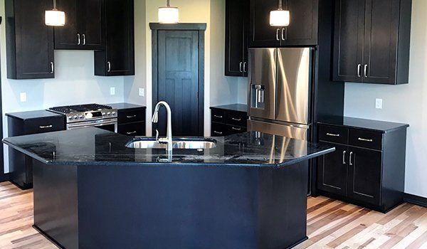 Dark blue countertop