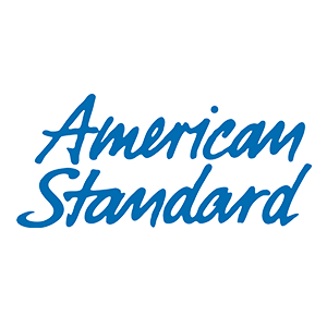 Blue American Standard logo in cursive text on a white background