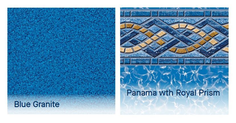 Four blue textured pattern swatches with varying diamond and geometric designs on a white background