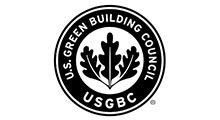 A black and white logo for the u.s. green building council.