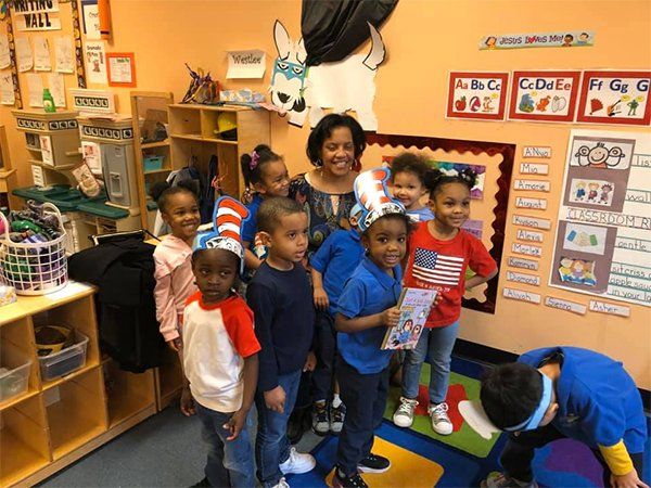 Children with their teacher