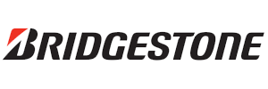 Bridgestone logo in black and red on a white background