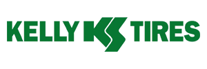 Kelly Tires logo in green text with stylized KS emblem on a white background