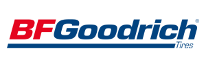 BFGoodrich Tires logo in red, blue, and black on a white background