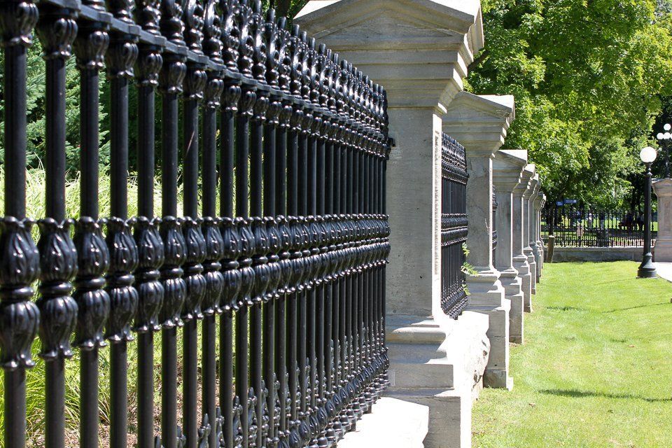 Ornamental iron fencing