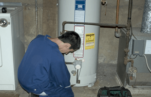 Man repair the water heater