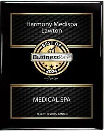 Plaque for Harmony Medispa Lawton, Best of Business Rate 2024 winner