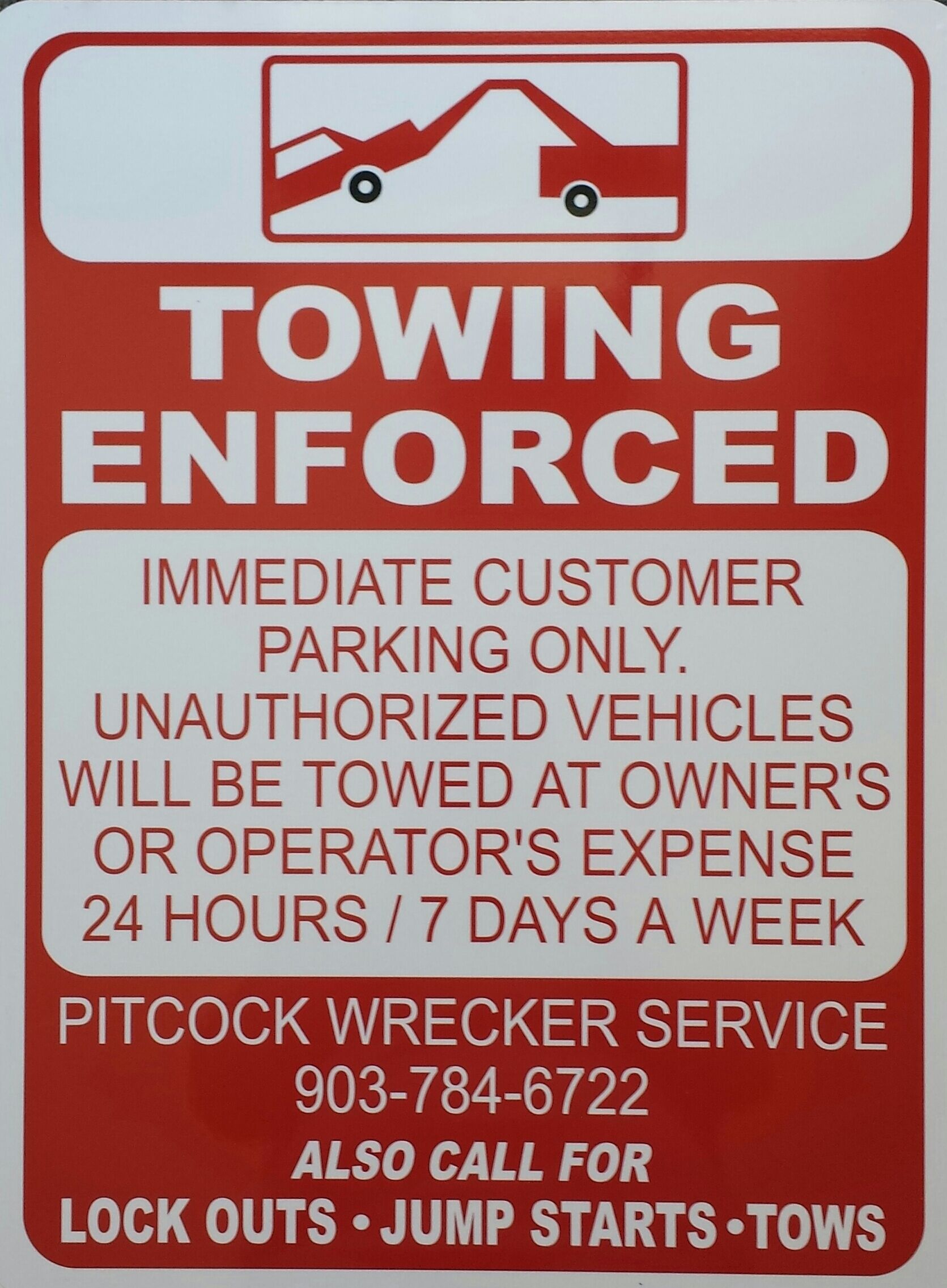 Towing enforced sign