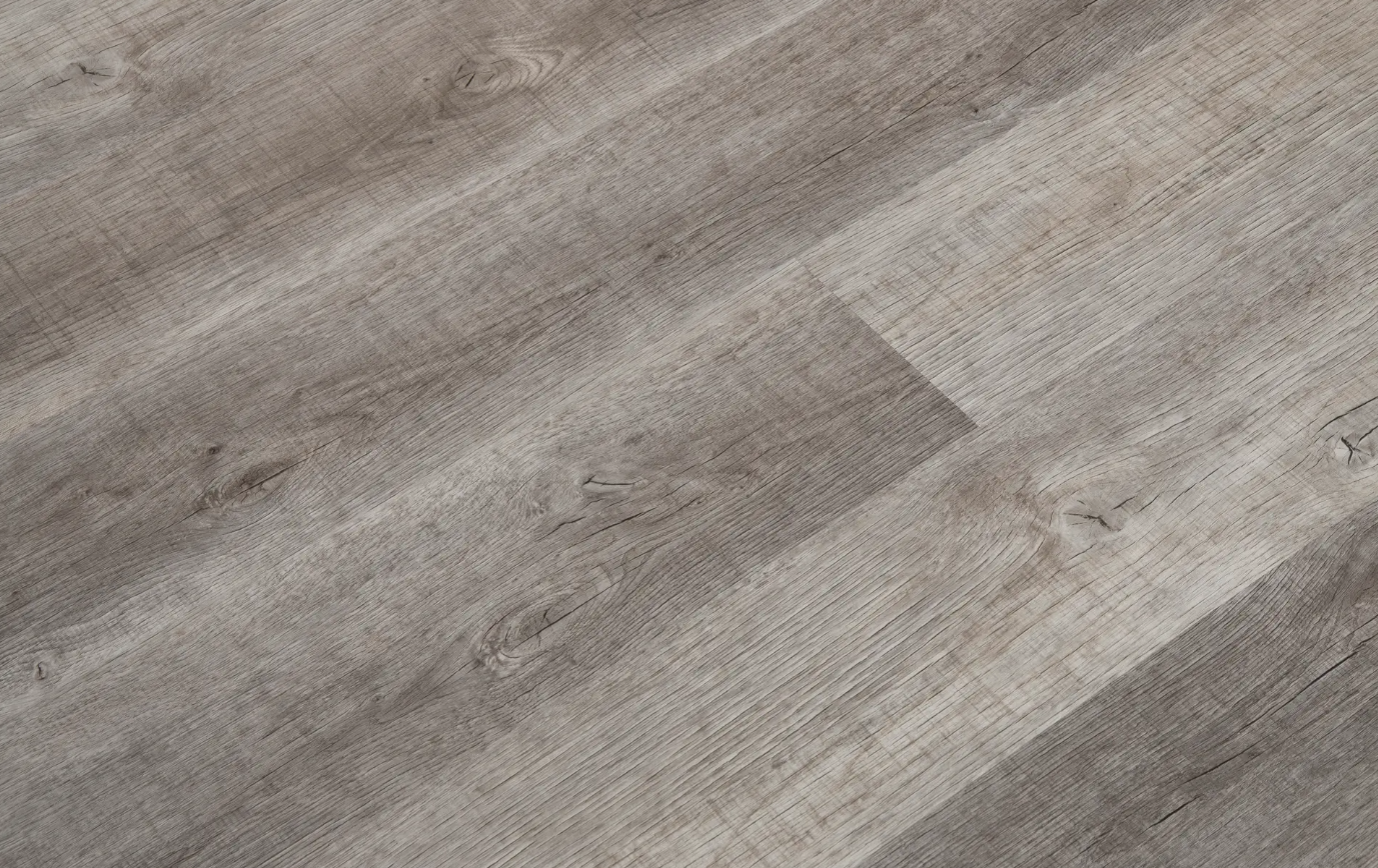 A close up of a gray wooden floor.