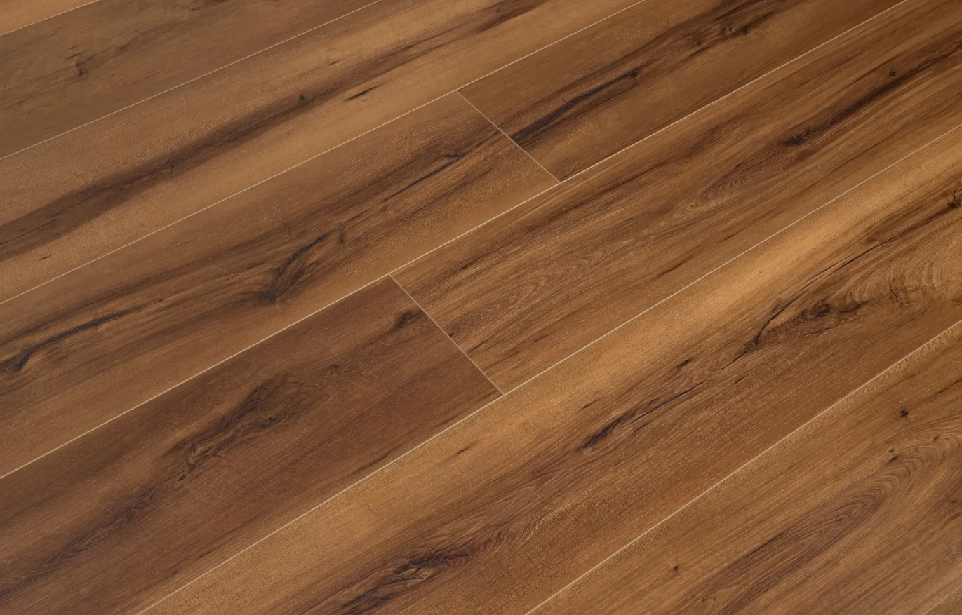 A close up of a wooden floor with tiles on it.