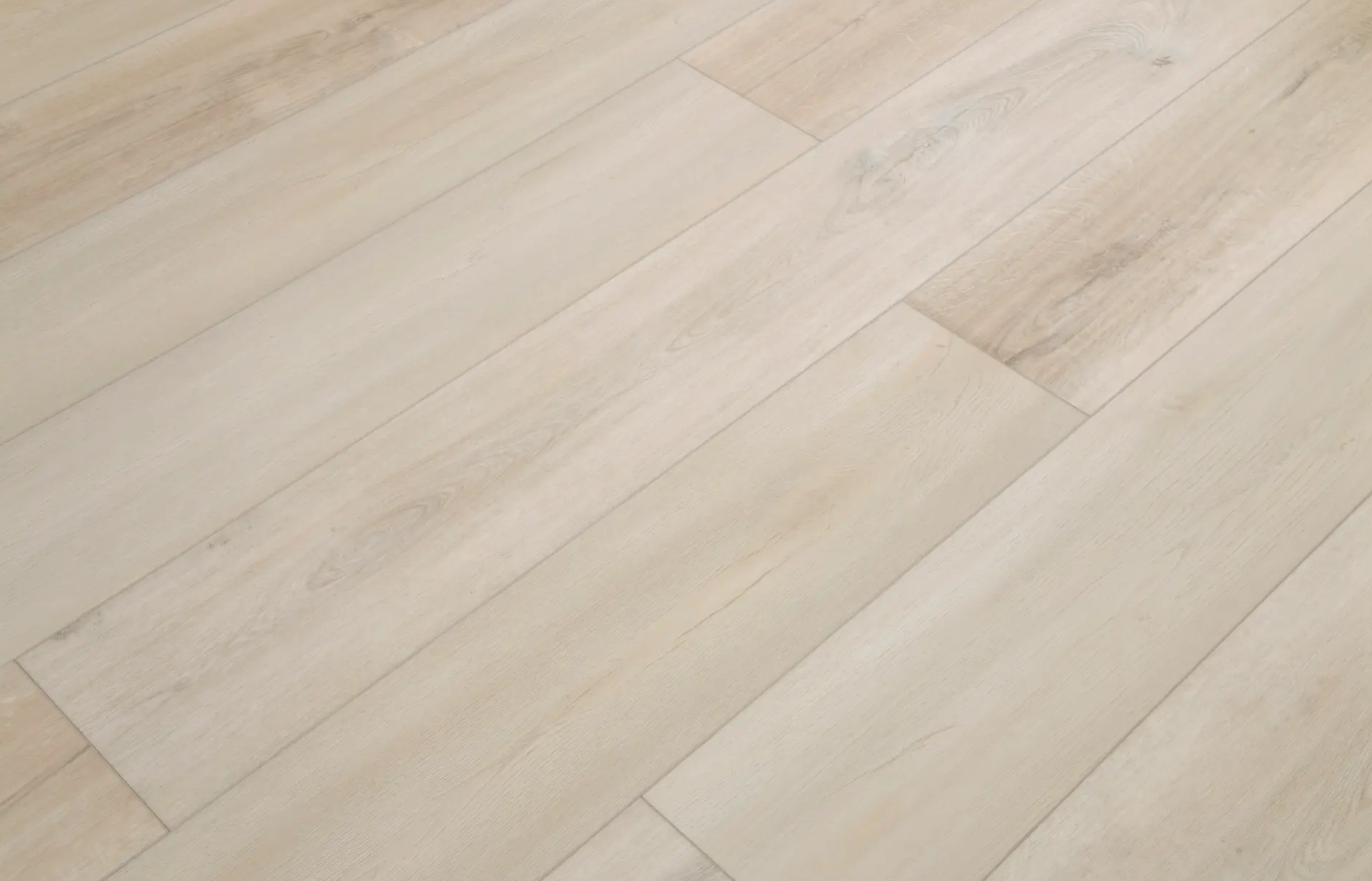 A close up of a white wooden floor.