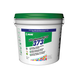 A bucket of ultrabond eco 373 on a white background.