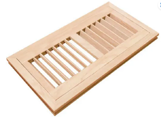A picture of a wooden vent on a white background.